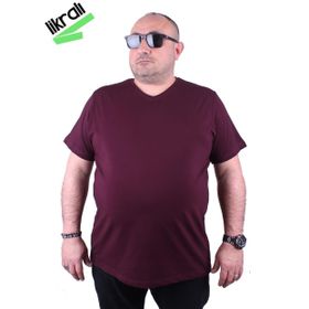 Moc Grande 11170 Büyük Beden Basic Mürdüm Erkek T-shirt