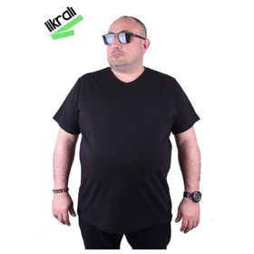 Moc Grande 11170 Büyük Beden Basic Siyah Erkek T-shirt