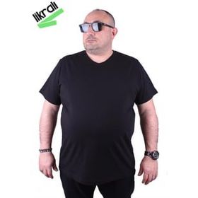 Moc Grande 11170 Büyük Beden Basic Siyah Erkek T-shirt