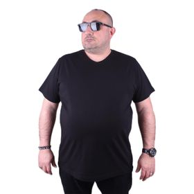 Moc Grande 11170 Büyük Beden Basic Siyah Erkek T-shirt