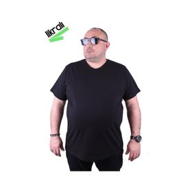 Moc Grande 11170 Büyük Beden Basic Siyah Erkek T-shirt