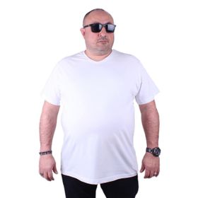 Moc Grande 11170 Büyük Beden Beyaz Erkek T-shirt