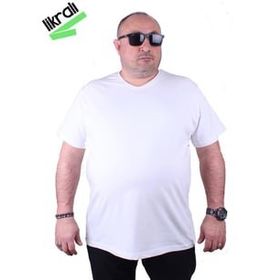 Moc Grande 11170 Büyük Beden Beyaz Erkek T-shirt