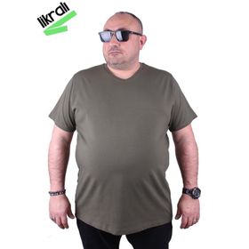 Moc Grande 11170 Büyük Beden Haki Erkek T-shirt