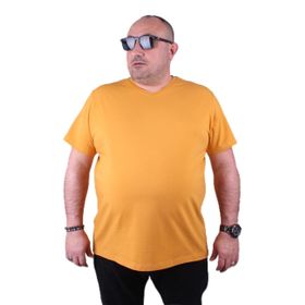 Moc Grande 11170 Büyük Beden Hardal Erkek T-shirt