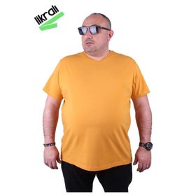 Moc Grande 11170 Büyük Beden Hardal Erkek T-shirt
