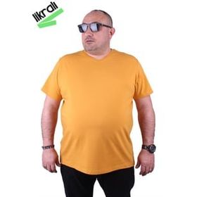 Moc Grande 11170 Büyük Beden Hardal Erkek T-shirt