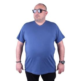 Moc Grande 11170 Büyük Beden İndigo Erkek T-shirt