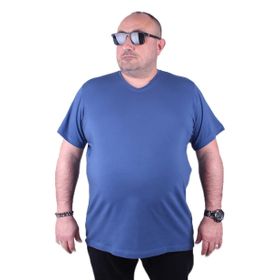 Moc Grande 11170 Büyük Beden İndigo Erkek T-shirt