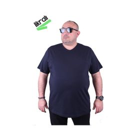 Moc Grande 11170 Büyük Beden Lacivert Erkek T-shirt
