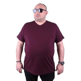 Moc Grande 11170 Büyük Beden Mürdüm Erkek T-shirt
