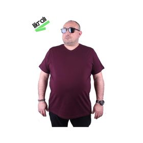 Moc Grande 11170 Büyük Beden Mürdüm Erkek T-shirt