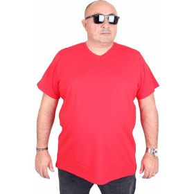 Moc Grande 11170 Kırmızı V Yaka Erkek T-shirt