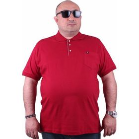 Moc Grande 11501 Polo Büyük Beden Bordo Erkek T-shirt