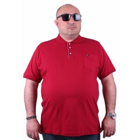 Moc Grande 11501 Polo Büyük Beden Bordo Erkek T-shirt