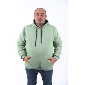 Moc Grande 11700 Çağla Büyük Beden Basic Kapüşonlu Erkek Sweatshirt