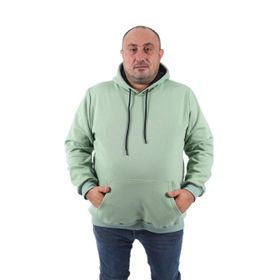 Moc Grande 11700 Çağla Büyük Beden Basic Kapüşonlu Erkek Sweatshirt