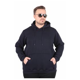 Moc Grande 11700 Lacivert Büyük Beden Basic Kapüşonlu Erkek Sweatshirt