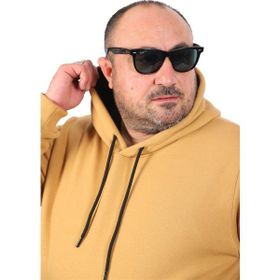 Moc Grande 11700 Vizon Büyük Beden Basic Kapüşonlu Erkek Sweatshirt