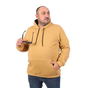 Moc Grande 11700 Vizon Büyük Beden Basic Kapüşonlu Erkek Sweatshirt
