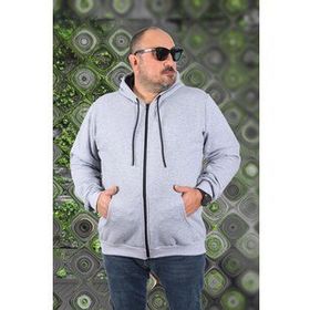 Moc Grande 11701 Gri Melanj 3 İp Kapüşonlu Erkek Sweatshirt