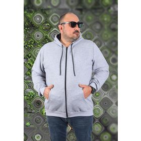Moc Grande 11701 Gri Melanj 3 İp Kapüşonlu Erkek Sweatshirt