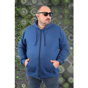 Moc Grande 11701 Indigo 3 İp Kapüşonlu Erkek Sweatshirt