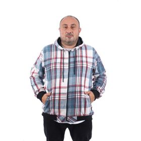 Moc Grande 22201 Mavi Büyük Beden Fermuarlı Cep Oduncu Erkek Sweatshirt
