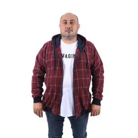 Moc Grande 22201 Mürdüm Büyük Beden Fermuarlı Cep Oduncu Erkek Sweatshirt