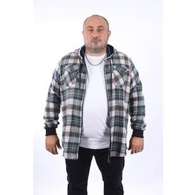 Moc Grande 22203 Bordo Büyük Beden Kapüşonlu Çift Cep Oduncu Erkek Sweatshirt