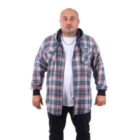 Moc Grande 22203 Petrol Büyük Beden Kapüşonlu Çift Cep Oduncu Erkek Sweatshirt