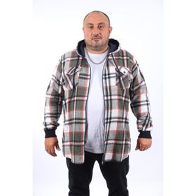 Moc Grande 22204 Haki Büyük Beden Çift Cep Kapüşonlu Erkek Sweatshirt