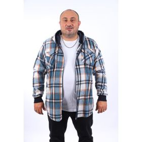 Moc Grande 22204 Petrol Büyük Beden Çift Cep Kapüşonlu Erkek Sweatshirt