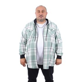 Moc Grande 22205 Yeşil Büyük Beden Çift Cep Kapüşonlu Erkek Sweatshirt