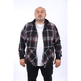 Moc Grande 22209 Siyah Kangaroo Pocket Stripe Oduncu Gömlek Erkek Sweatshirt