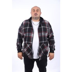 Moc Grande 22209 Siyah Kangaroo Pocket Stripe Oduncu Gömlek Erkek Sweatshirt