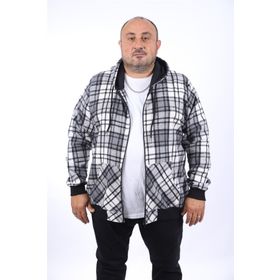 Moc Grande 22209 Siyah Kangaroo Pocket Stripe Oduncu Gömlek Erkek Sweatshirt