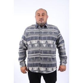 Moc Grande 22211 İndigo MC Rug Print Oduncu Erkek Gömlek