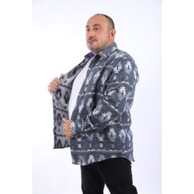 Moc Grande 22212 İndigo MC Three Rug Print Oduncu Erkek Gömlek