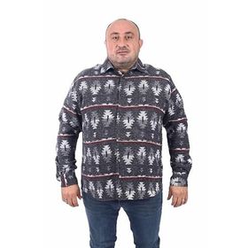 Moc Grande 22212 Siyah MC Three Rug Print Oduncu Erkek Gömlek