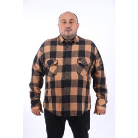Moc Grande 22214 Kahverengi Çift Cep Kapaklı Dama Desenli Oduncu Erkek Gömlek