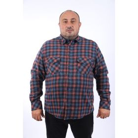 Moc Grande 22217 Petrol Çift Cep Kapaklı Small Plaid Oduncu Erkek Gömlek