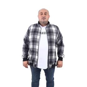 Moc Grande 22219 Antrasit Büyük Beden Dik Yaka Oduncu Erkek Sweatshirt