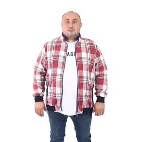 Moc Grande 22219 Bordo Büyük Beden Dik Yaka Oduncu Erkek Sweatshirt