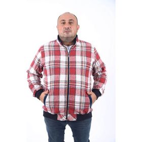Moc Grande 22219 Bordo Büyük Beden Dik Yaka Oduncu Erkek Sweatshirt