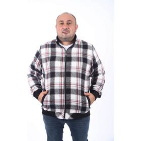 Moc Grande 22219 Gri Büyük Beden Dik Yaka Oduncu Erkek Sweatshirt