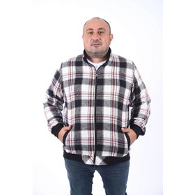 Moc Grande 22219 Gri Büyük Beden Dik Yaka Oduncu Erkek Sweatshirt