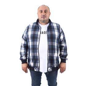 Moc Grande 22219 Indigo Büyük Beden Dik Yaka Oduncu Erkek Sweatshirt