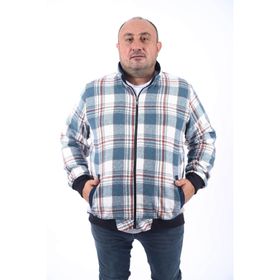 Moc Grande 22219 Petrol Büyük Beden Dik Yaka Oduncu Erkek Sweatshirt