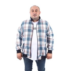 Moc Grande 22219 Petrol Büyük Beden Dik Yaka Oduncu Erkek Sweatshirt